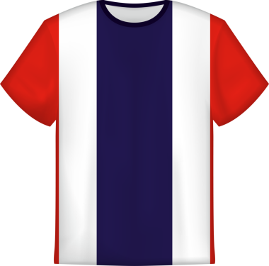 Tayland bayrağı taşıyan tişört tasarımı. Tişört şablonu.