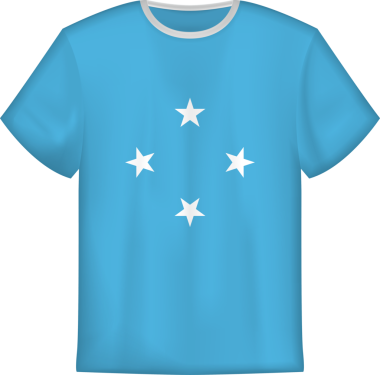 Mikronezya bayraklı tişört tasarımı. Tişört şablonu.