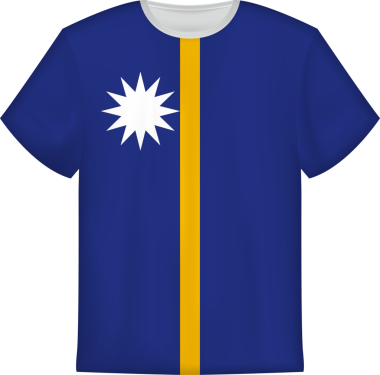 Nauru bayrağı taşıyan tişört tasarımı. Tişört şablonu.