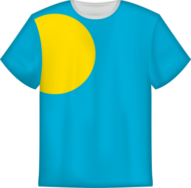 Palau bayrağı olan tişört tasarımı. Tişört şablonu.