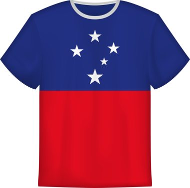 Samoa bayraklı tişört tasarımı. Tişört şablonu.