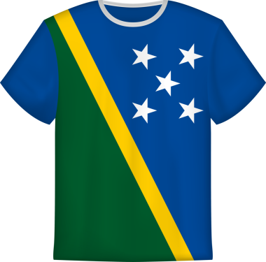 Solomon Adaları 'nın bayrağını taşıyan tişört tasarımı. Tişört şablonu.