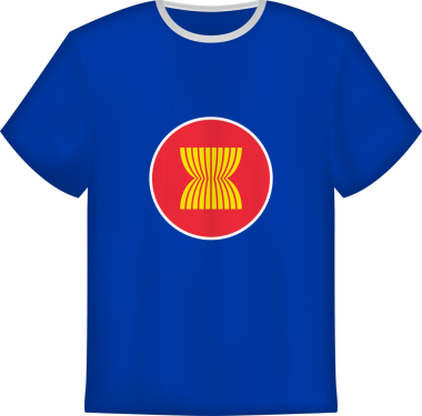 ASEAN bayrağı olan tişört tasarımı. Tişört şablonu.