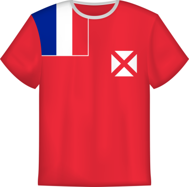 Wallis ve Futuna 'nın bayrağını taşıyan tişört tasarımı. Tişört şablonu.