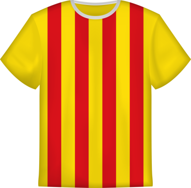 Katalonya bayraklı tişört tasarımı. Tişört şablonu.