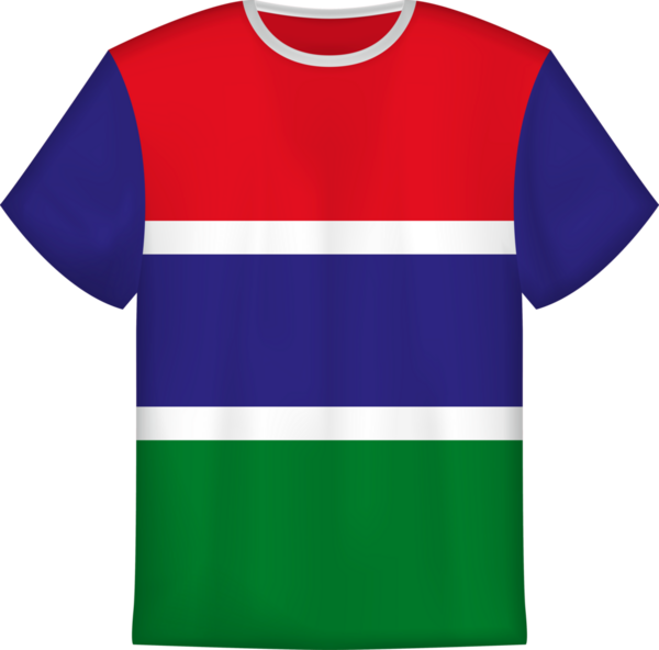 Gambiya bayrağı olan tişört tasarımı. Tişört şablonu.