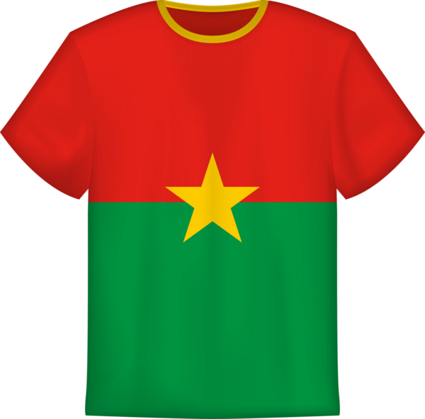 Burkina Faso bayraklı tişört tasarımı. Tişört şablonu.