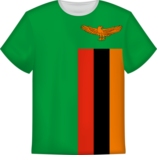 Zambiya tişört şablonlu tişört tasarımı.