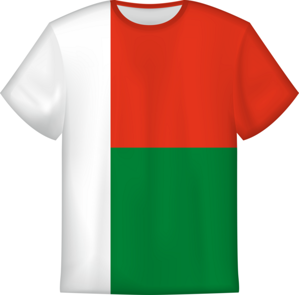 Madagaskar bayrağı taşıyan tişört tasarımı. Tişört şablonu.