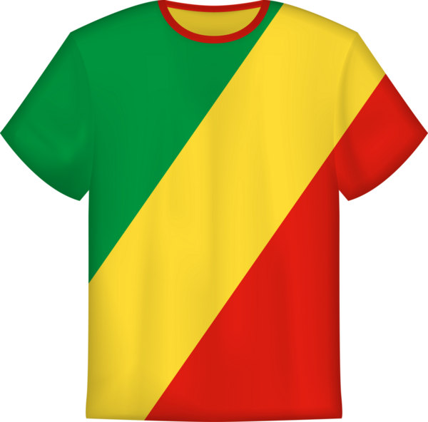 Üzerinde Kongo bayrağı olan tişört tasarımı. Tişört şablonu.