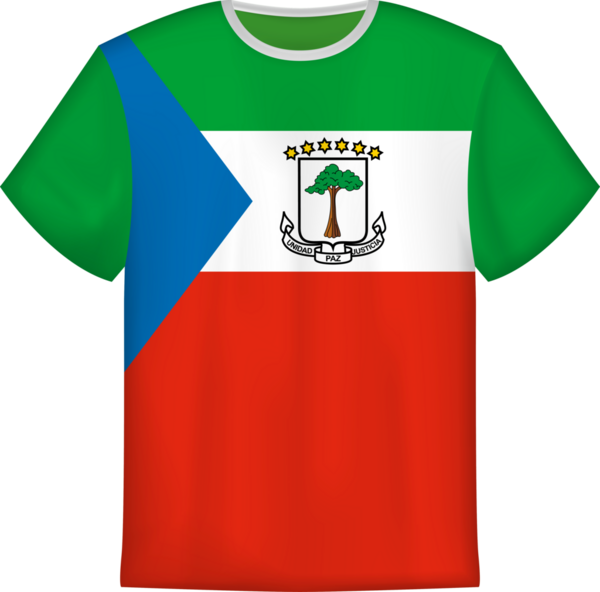 Ekvator Ginesi bayraklı tişört tasarımı. Tişört şablonu.