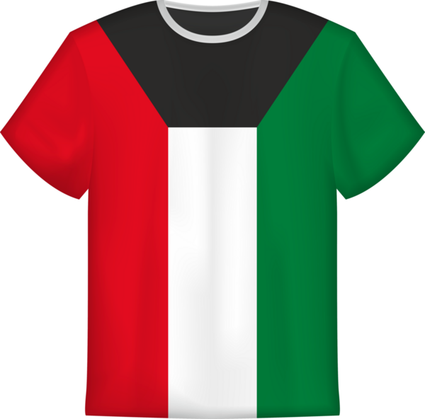 Kuveyt bayrağı olan tişört tasarımı. Tişört şablonu.