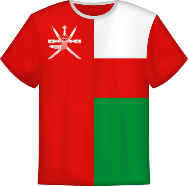 Umman bayrağı taşıyan tişört tasarımı. Tişört şablonu.