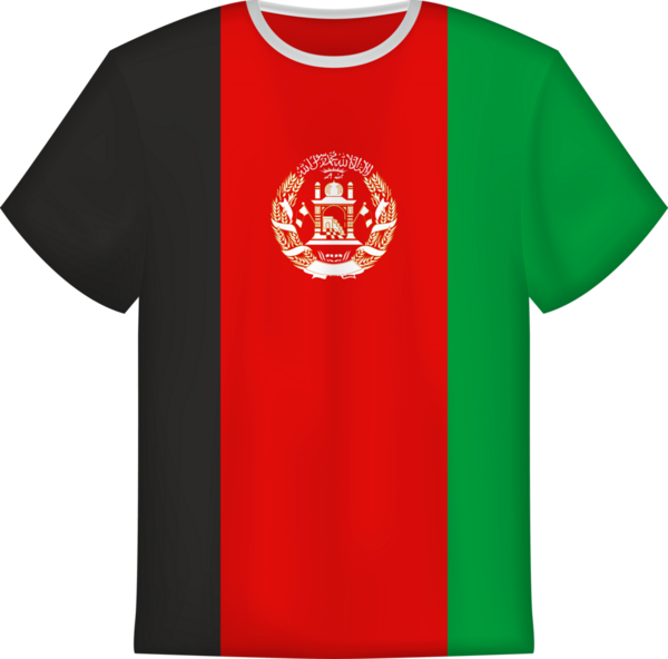 Afganistan bayrağı taşıyan tişört tasarımı. Tişört şablonu.