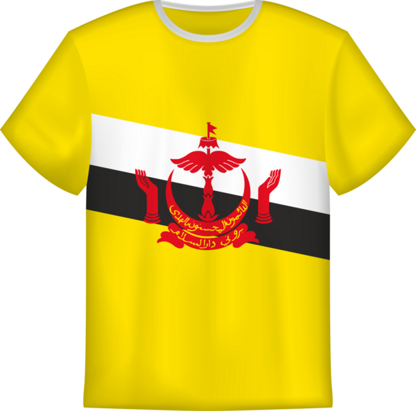 Brunei bayrağı taşıyan tişört tasarımı. Tişört şablonu.