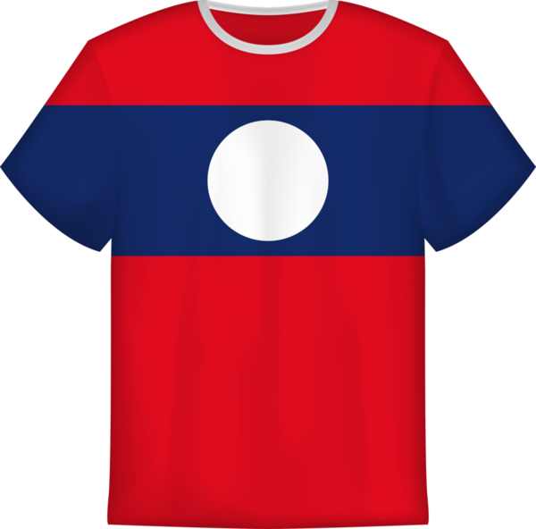 Laos bayrağı taşıyan tişört tasarımı. Tişört şablonu.