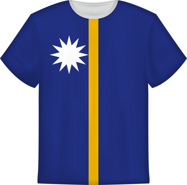 Nauru bayrağı taşıyan tişört tasarımı. Tişört şablonu.