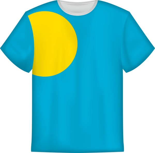 Palau bayrağı olan tişört tasarımı. Tişört şablonu.