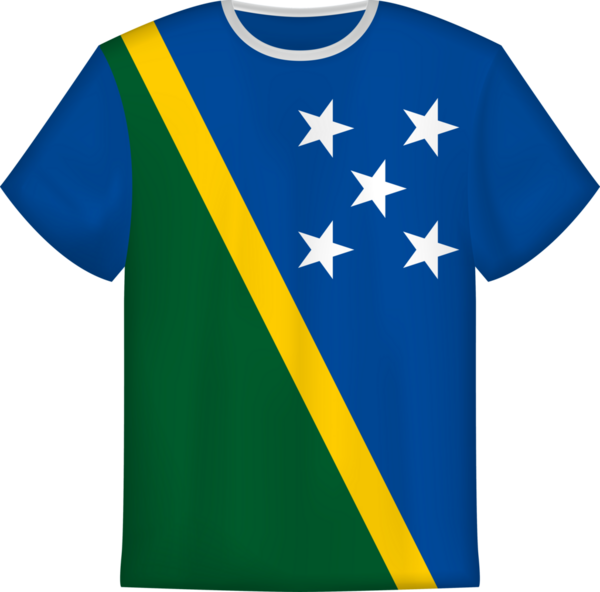 Solomon Adaları 'nın bayrağını taşıyan tişört tasarımı. Tişört şablonu.