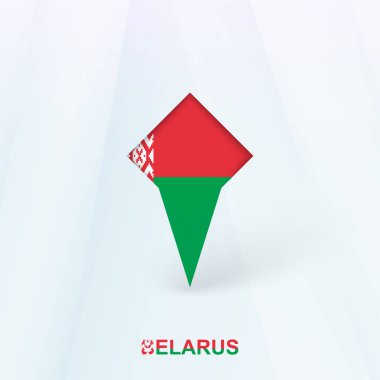 Geometrik Tasarımlı Belarus Flag Pin Simgesi.