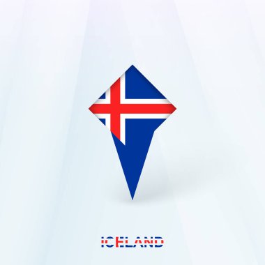 Geometrik Tasarımlı İzlanda Bayrak Simgesi Simgesi.