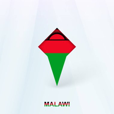 Geometrik Tasarımlı Malawi Flag Pin Simgesi.