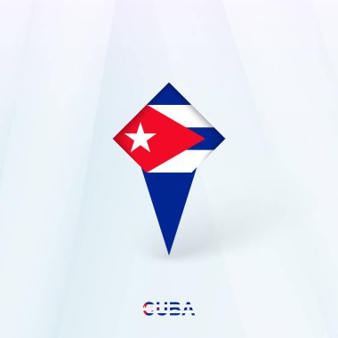 Geometrik Tasarımlı Küba Bayrak İğnesi Simgesi.