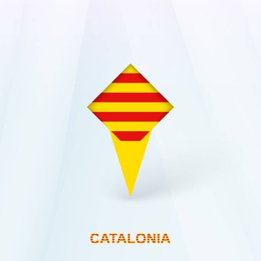 Geometrik Tasarımlı Katalonya Bayrak İğnesi Simgesi.