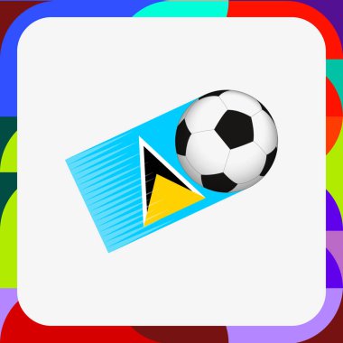 Saint Lucia Futbol Hareketi Grafik, Saint Lucia Flag Hız İzli Futbol.