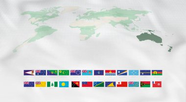 Gerçekçi Dalgalı Okyanus Bayrakları.