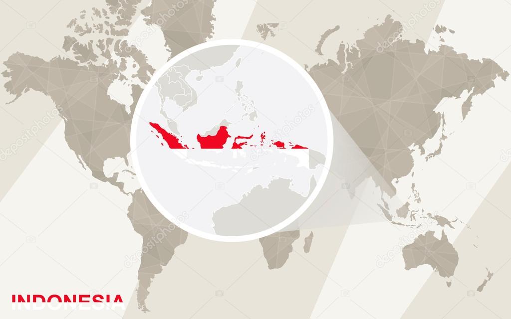 Zoom on Indonesia Map and Flag. World Map. Stock Vector by ©boldg 89352586