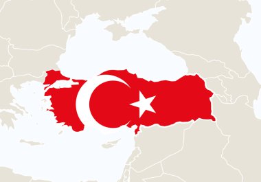 Avrupa ile vurgulanan Türkiye Haritası.