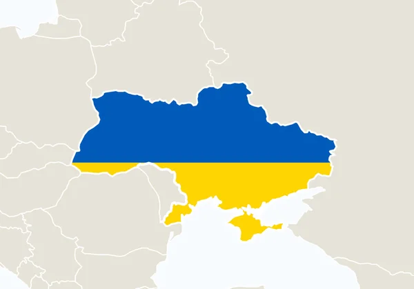 Європі з виділених карту України. — стоковий вектор