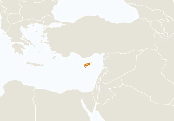 Europie z podświetloną mapa Cypr. — Wektor stockowy