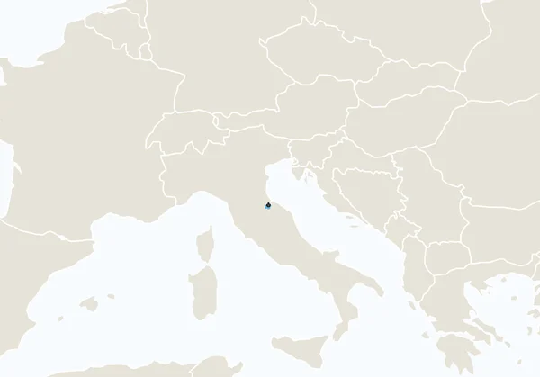 Europa com destaque mapa de San Marino . —  Vetores de Stock