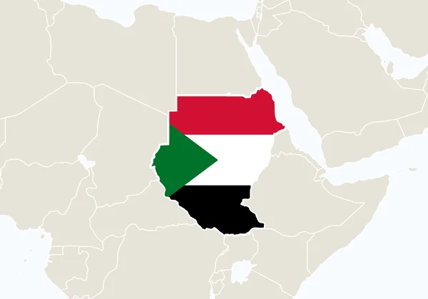 África con Sudán resaltado mapa . — Archivo Imágenes Vectoriales