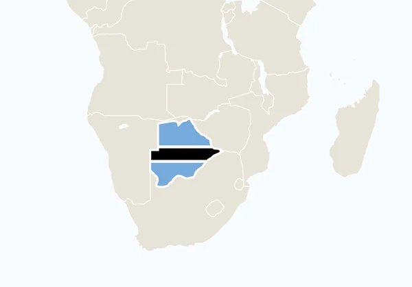 África com destaque Botsuana mapa . —  Vetores de Stock