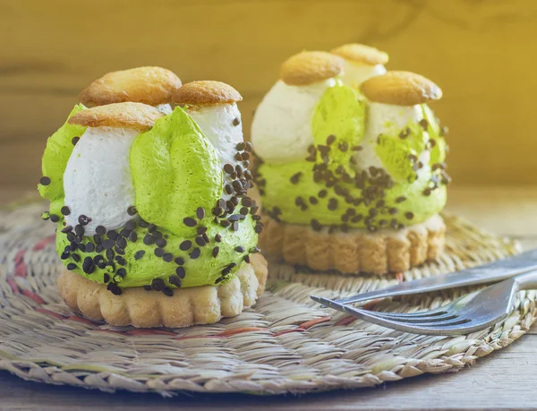 Cake with cream mushroom — Stock Photo, Image