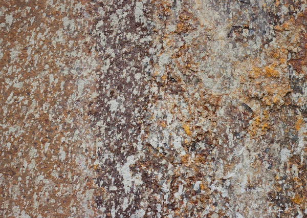 Rusty metallic background with splashes of cement. — Stock Photo, Image