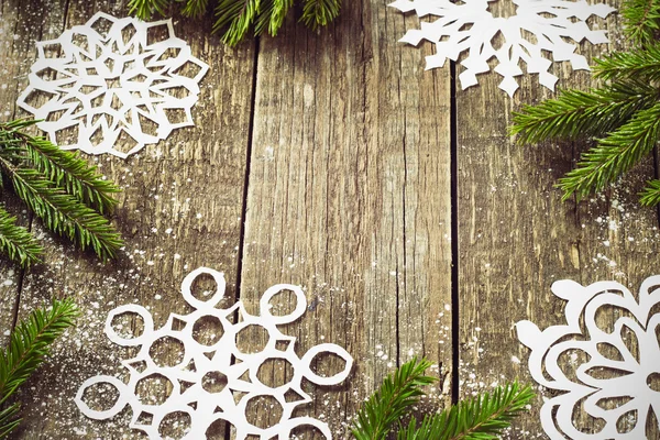 Frame voor inscripties met decoraties kerstkaart — Stockfoto