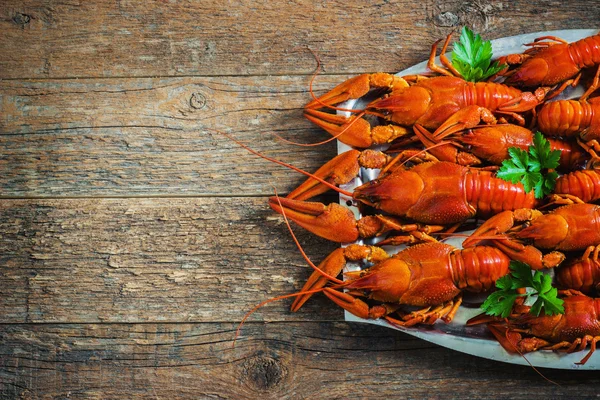 Crawfish on wooden background — Stock Photo, Image