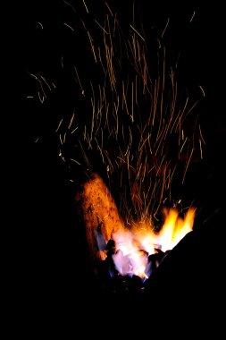 Smithy yangın alev ipuçları sparks closeup ile