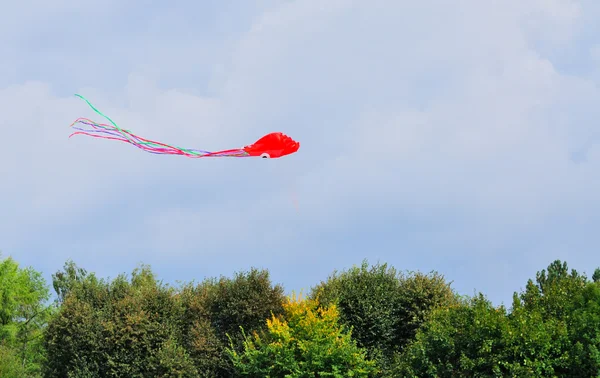 Air serpent in blue sky background — Stock Photo, Image