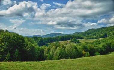 Dağ vadisi manzarası.