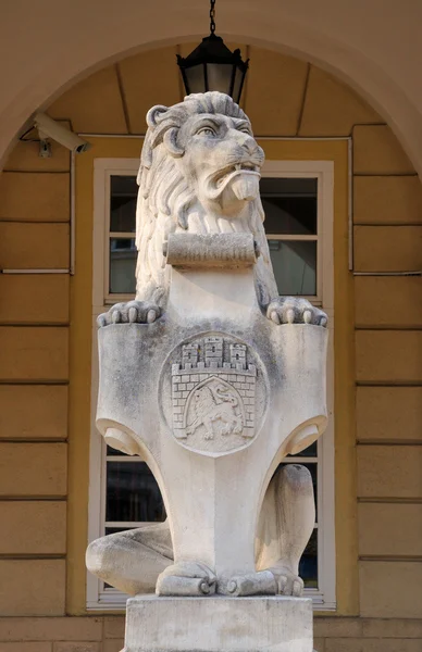 Lejonet statyn i Lviv Ukraina — Stockfoto