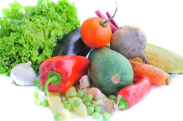 Fresh vegetables on the white background — Stock Photo, Image