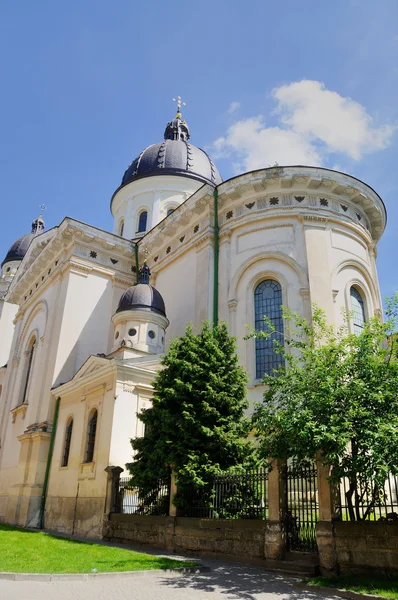 Trasfiguration Church on the north of the Rynok Square, Lviv, We — Stock Photo, Image