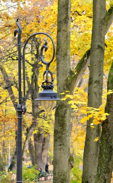 Lykta i park hösten — Stockfoto