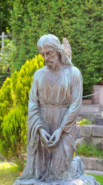 Antigua estatua en el cementerio de Lychakiv en Lviv, Ucrania —  Fotos de Stock