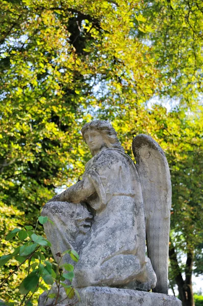 Gammel statue på kirkegården i Lviv i Ukraina. – stockfoto